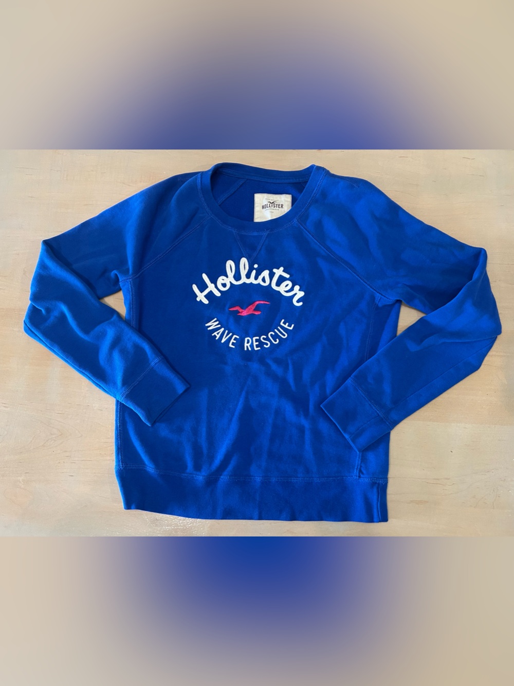 Hollister Royal Blue Wave Rescue Crewneck Sweatshirt